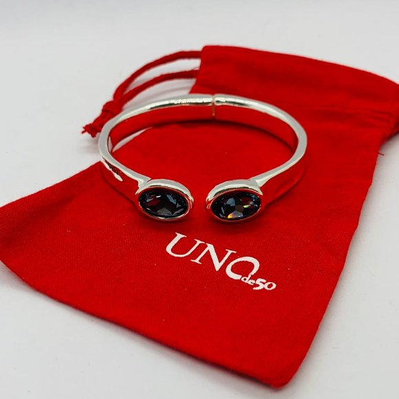 Uno de 50 Bracelet Authentic Hinged Cuff Bracelet With Crystals Orion Blue - Picture 9 of 9